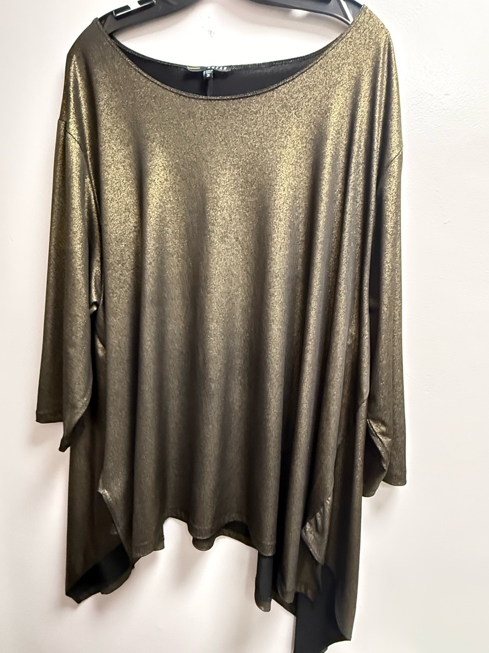 NWOT Metallic Bronze Intentionally Oversized Stylish Tunic Top w/Boatneck XXXL